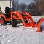 Kubota BX Quick attach loader mounted snow plow attachment